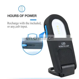4 Mode USB Rechargeable LED Work Light With Folding Magnetic Base and Hook thumbnail-4