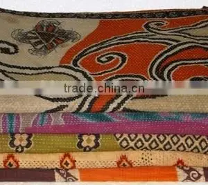 4 Pcs Vintage Throw Kantha Quilt Reversible Gudri Wholesale Handmade Indian Lot thumbnail-1