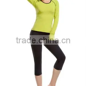 Lady 88% Supplex 12% Spandex 3/4 Length Ladies Yoga Capris thumbnail-1
