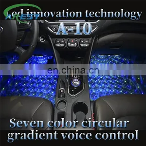 2019 Car Interior Floor Foot Star Ambient Light With USB Led RGB Color Cycle Flash Starry Atmosphere Lights Auto Decorative Lamp thumbnail-1