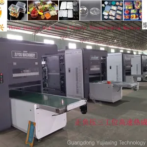 JY760-600 Three Station High Speed Tableware Tray Lunch Box Lid Making Thermoforming Machine thumbnail-3