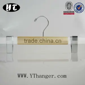 WL02 Natural Pants Hanger Wooden Deluxe Pants Hangers thumbnail-1