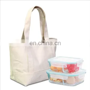 New Tote Canvas Packaging Lunch White Handbags thumbnail-1