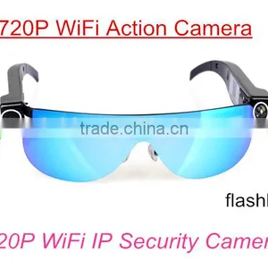 2Mega WiFi Sunglasses IP Camera HD 720P@25FPS WiFi Action Camera Glasses With Android IOS APP and PC CMS For Online Remote View Quality Choice thumbnail-1