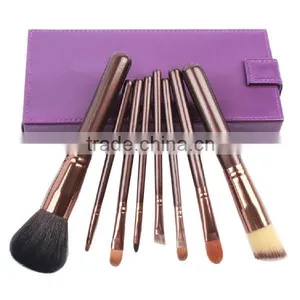 8pcs Purple Personalized Make up Brush Set With Makeup Mirror Box,private Label Vegan Cosmetics thumbnail-1