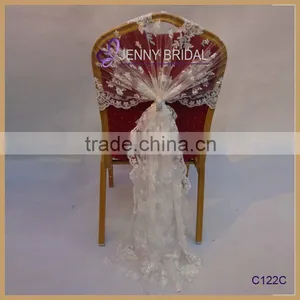 C121A Crushed Organza Wedding Universal Cheap Chair Covers for Sale thumbnail-6