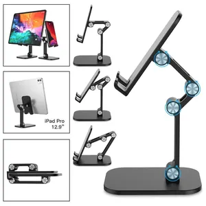 Universal Foldable Desktop Desk Stand Holder Mount for Cell Phone and Tablet Pad thumbnail-4