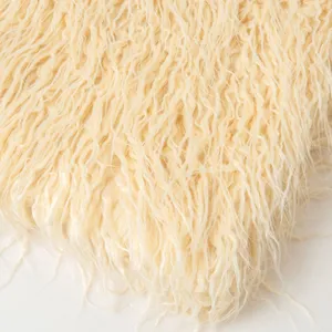 Solid Mongolian Shaggy Fur Long Pile Faux Fur Fake Fur Fabric thumbnail-5