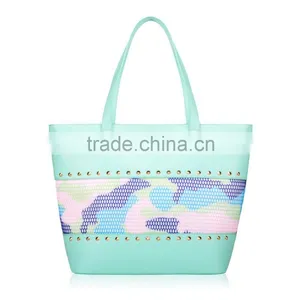 2015 Best Selling Fashion Candy Color Lady Leather Handbag thumbnail-1