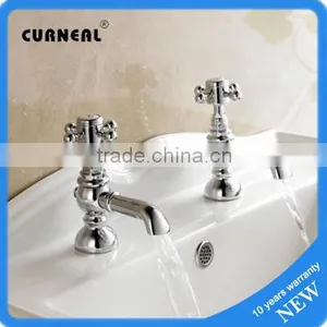 Chrome Bathroom Twin Hot and Cold Basin Taps thumbnail-1