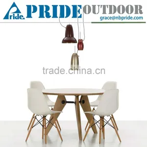 Natural Wood Legs Dining Room Base Chrome Metal Molded Plastic Four Leg Furniture Office Chair Quality Choice thumbnail-1