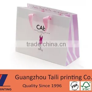 Premium Glossy White Shopping Paper Bag Wholesale thumbnail-1
