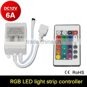 DC12V 24 Keys IR Remote Controller for SMD3528 SMD5050 RGB LED Strip LED Lights With RGB Control Bo Dimmer RGB Controller thumbnail-1