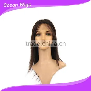 Human Hair Wig, 12", Straight, Natural Color thumbnail-2