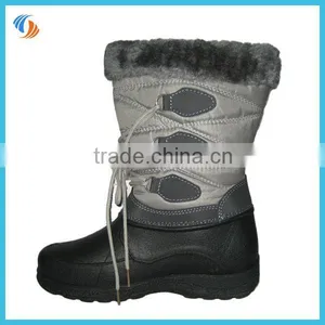 New Women Girl Gray Lace Up Fur Lined Winter Warm Snow Boots thumbnail-1