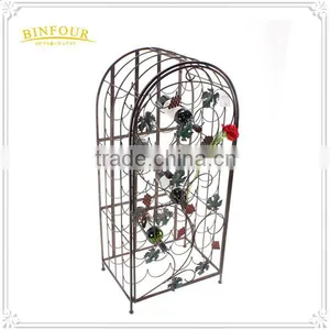 Fancy Unique Metal Wine Bottle Holder Decorative Wall Mounted Wine Rack thumbnail-2