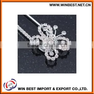 China Wholesale Costume Jewellery Trendy Brooches, Rhinestone Pin for Wedding thumbnail-2