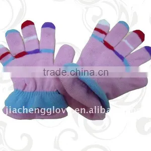 Colorful Magic Glove, 100% Acrylic Knitted Glove, Warm Winter Glove, Children Size thumbnail-1