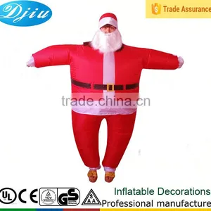 DJ-CO-120 Adult Chub Santa Inflatable Blow Up Color Full Body Christmas Costume Jumpsuit thumbnail-1