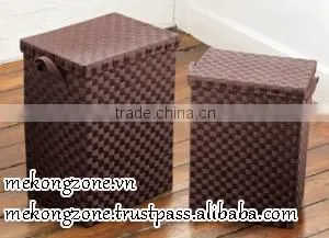 Unique Plastic Woven Storage Tote, Set of 2 thumbnail-1
