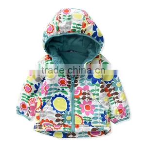 Winter Children Printed Coat Fancy Winter Girls Hooded Coats thumbnail-1