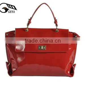 2012 Spring&Summer Lady Small Glossy Genuine Leather Handbag! Hot Selling! thumbnail-1