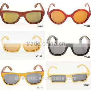 2016 Round Square Retro UV400 Color Lens Design Bamboo Wooden Polarized Sunglasses Quality Supplier's Choice thumbnail-1