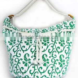 Promotional Flower Printed Canvas Shoulder Bag thumbnail-1