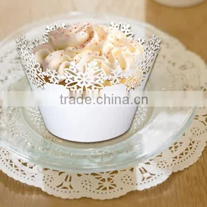 Lovely and Funny Pink Heart Laser Cut Wedding Cake Decoration Paper Wrappers thumbnail-5