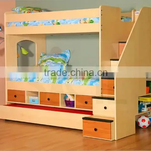 Fashionable Wood Children Bunk Bed Car Children Loft Bed With Slide thumbnail-1