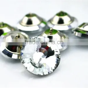 Clear Crystal Glass Fashion Designer Clothing Buttons thumbnail-1