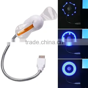 Creative Mini Flexible LED Display Clock Mini Usb Fan With Switch SV025967 thumbnail-2
