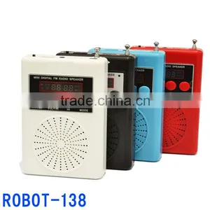 Robot-138 Portable Card Speaker, Speaker With TF/Micro SD Card/USB Disks, Radio fm thumbnail-1