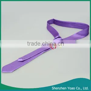 5 * 145cm Delicate Pure Color Ties Silk Dark Purple thumbnail-1