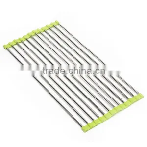 Over Sink Roll Up Dish Drying Mat / Stainless Steel Drain Rack thumbnail-5