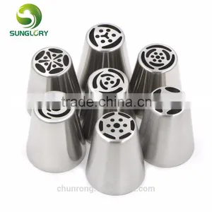 7pcs Stainless Steel Russian Tulip Nozzles Flower Icing Piping Tips Pastry Tubes Set thumbnail-1