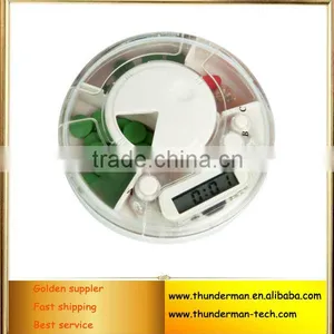 Round Shape 4 Compartments Digital Pill Box Timer Countdown Timer thumbnail-1