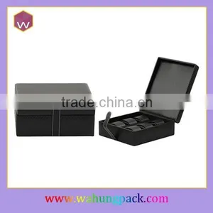 Hot Sale Black Faux Leather Men's 6 Watch Storage Box (WH-1752) thumbnail-1