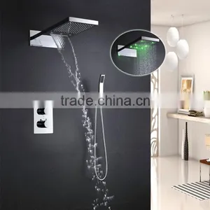 New Design Led Rain Shower Set 22 Inches Water Pressure Power 3 Color Change Led Shower Sprinkler thumbnail-3