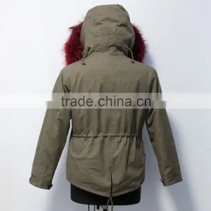 Pc008 New Arrival Women Fur Trim Parka Jackt thumbnail-5