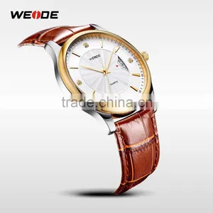 WEIDE CE RoHS Certified Genuine Leather Sapphire Quartz Watch thumbnail-4
