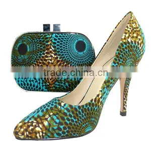 Latest Cheap African Wax Print Shoe and Bag for Women Set Quality Choice thumbnail-1