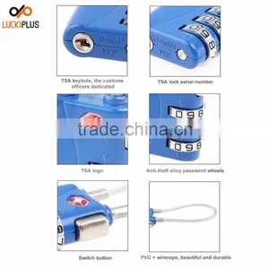 Luckiplus Luggage Locks Combination Password Locks Padlocks TSA Approved 3-Digit Blue thumbnail-6