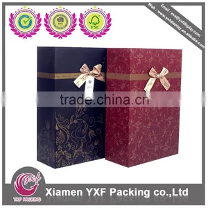 Paper Gift Box With Ribbon for Wine Packaging thumbnail-1