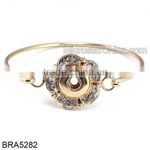Rose Gold Snap Button Jewelry Cuff Bangles Bracelets thumbnail-1