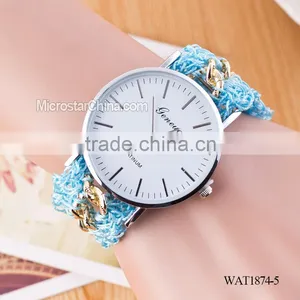 New Classic Geneva Ethnic Braided Analog Nailed Chain Watch thumbnail-1