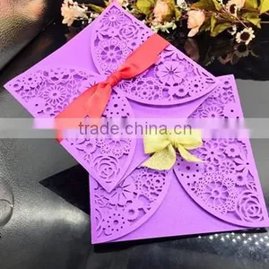 Q93 Laser Flower Ribbon Wedding Decoration Invitation Card Quality Choice thumbnail-5