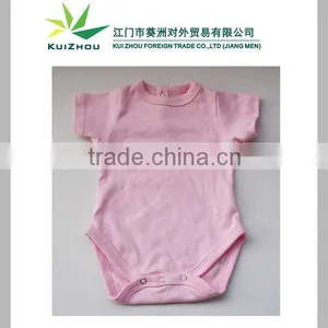 100% Cotton Solid Color Knitted Baby Interlock Romper thumbnail-1