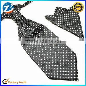 Hot Sale Nice Designs Gentlemen Ascot Ties and Hanky Sets thumbnail-1