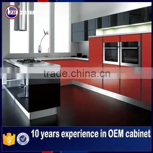 Guangzhou Zhihua Manufacture MDF High Glossy Red Kitchen Cabinet thumbnail-1